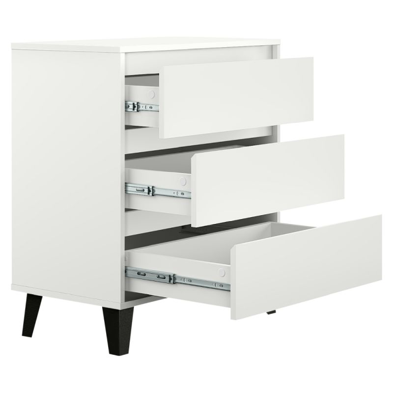 Komoda, 70cm, 3-zásuvková, biela, BOGAN 3S70