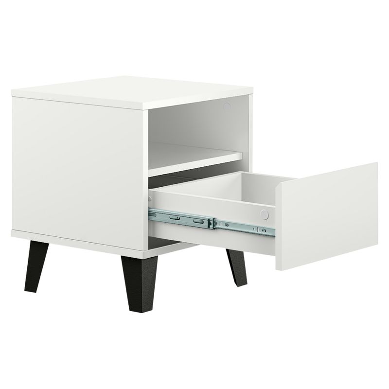 Nočný stolík, 40cm, biely, BOGAN 1S