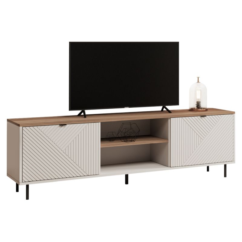TV stolík, 183cm, kašmír, dub castello, EYCO 2D