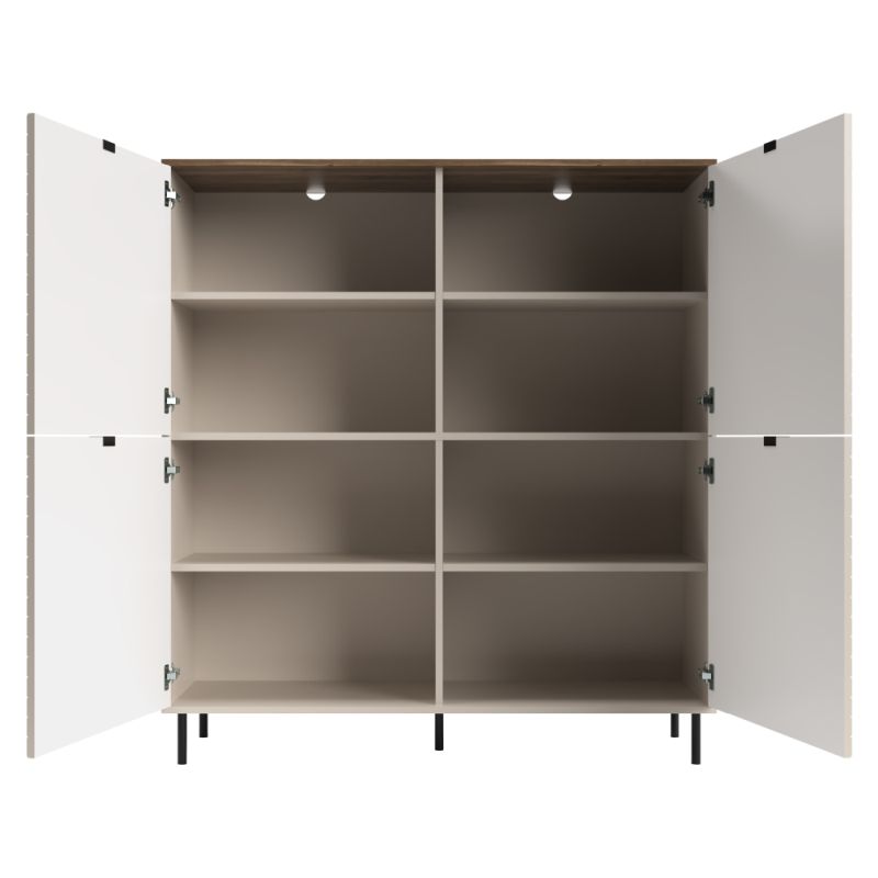 Regál, 123cm, kašmír, dub castello, EYCO 4D