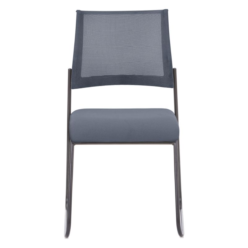 Stohovateľná stolička, sivá sieťovina, kov čierny, BARIS