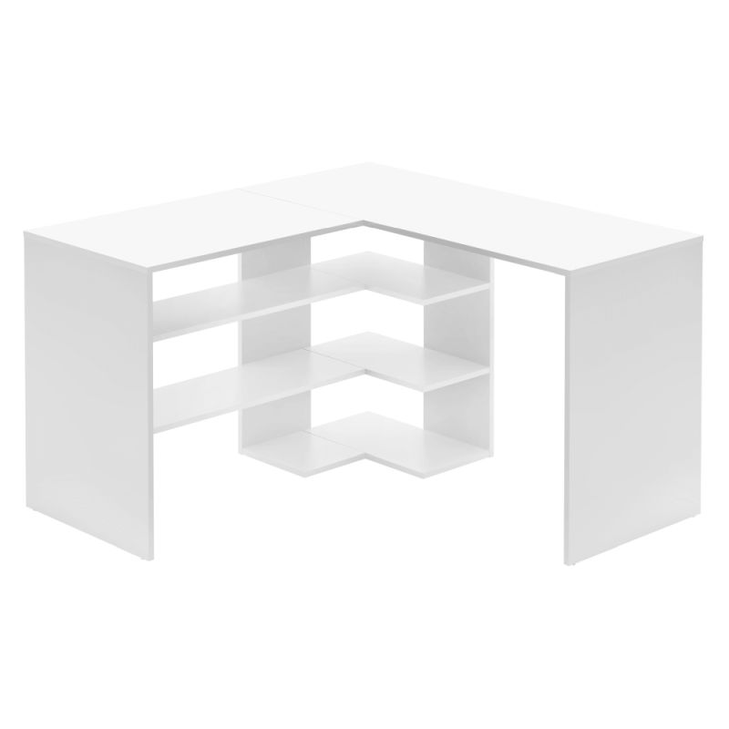 Rohový PC stôl, 120x120cm, biely, TAMARI