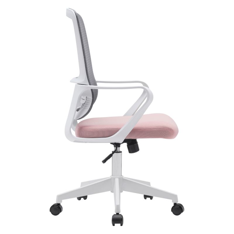 Kancelárske stolička, ružová a sivá sieťovina, SALOMO TYP 1