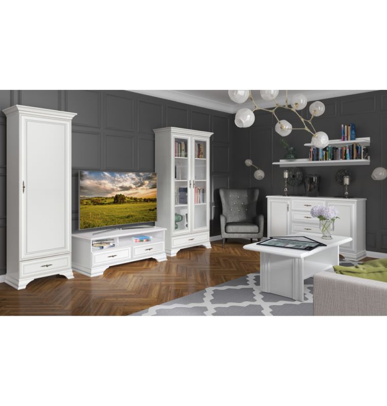 TV stolík, 124cm, alpská biela, KENTAK RTV2S