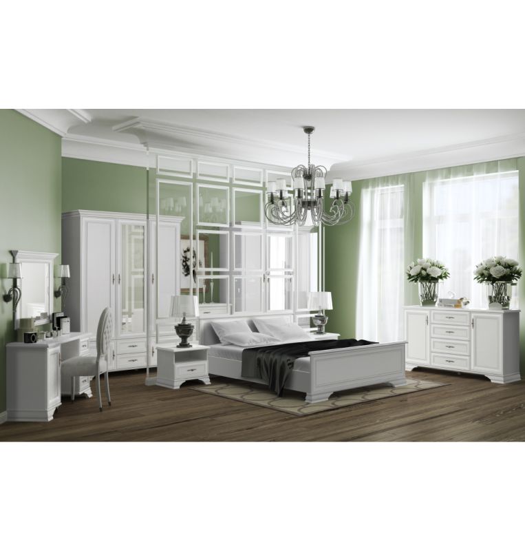 Skriňa, 227cm, kombinovaná, alpská biela, zrkadlo, KENTAK SZF6D2S