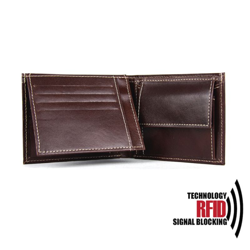 Ochranná RFID kožená peňaženka v tmavo hnedej farbe č.8408