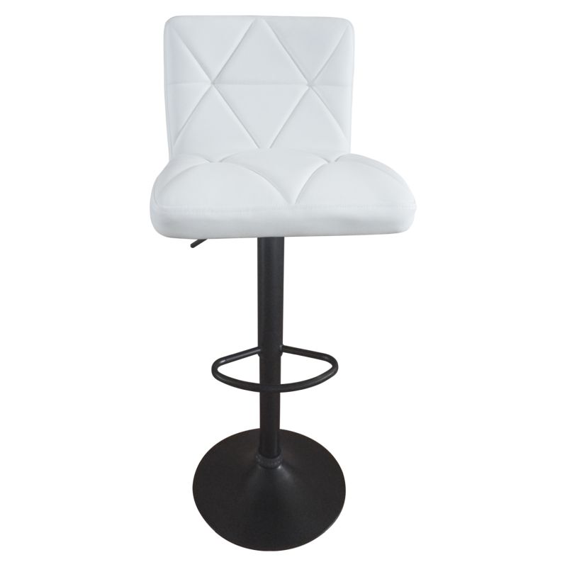 Barová stolička, ekokoža biela, noha čierna, SELEST