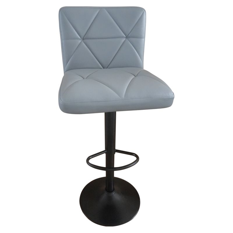 Barová stolička, ekokoža sivá, noha čierna, SELEST