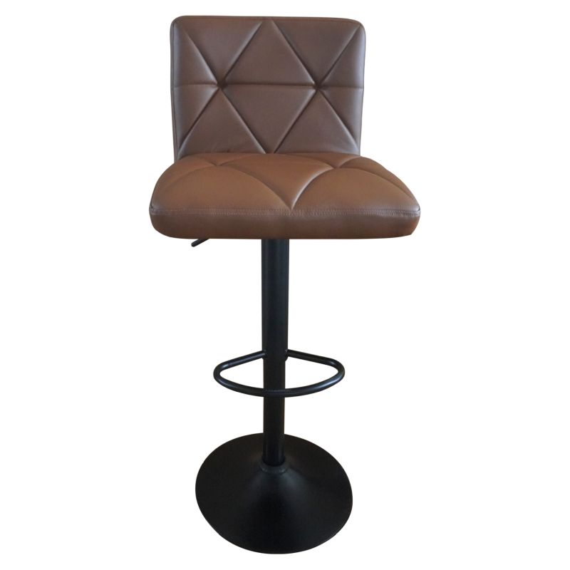 Barová stolička, ekokoža hnedá, noha čierna, SELEST