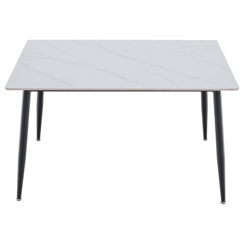 Jedálenský stôl, 121x71cm, keramika, biely, čierny, FLORENC TYP 1