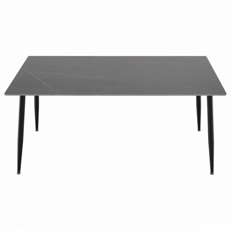 Jedálenský stôl, 160x80cm, keramika, sivý, čierny, FLORENC TYP 2