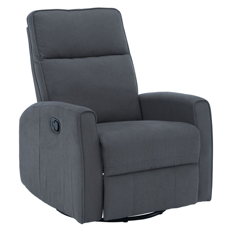 Relaxačné, otočné, polohovacie kreslo, sivá látka, MEKENZI