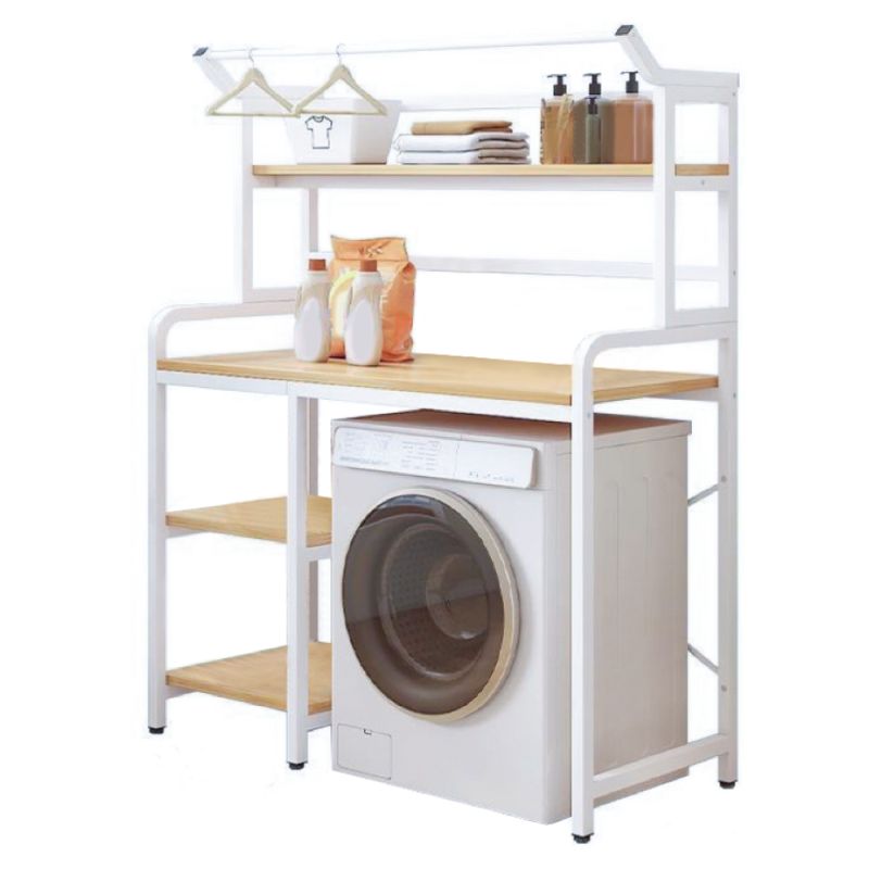 Regál nad práčku, 90cm, dub natural, biely, DARBY