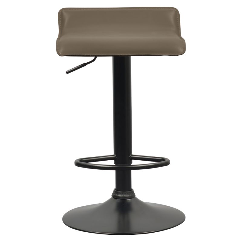 Barová stolička, sivohnedá Taupe ekokoža, noha čierna, BAILI