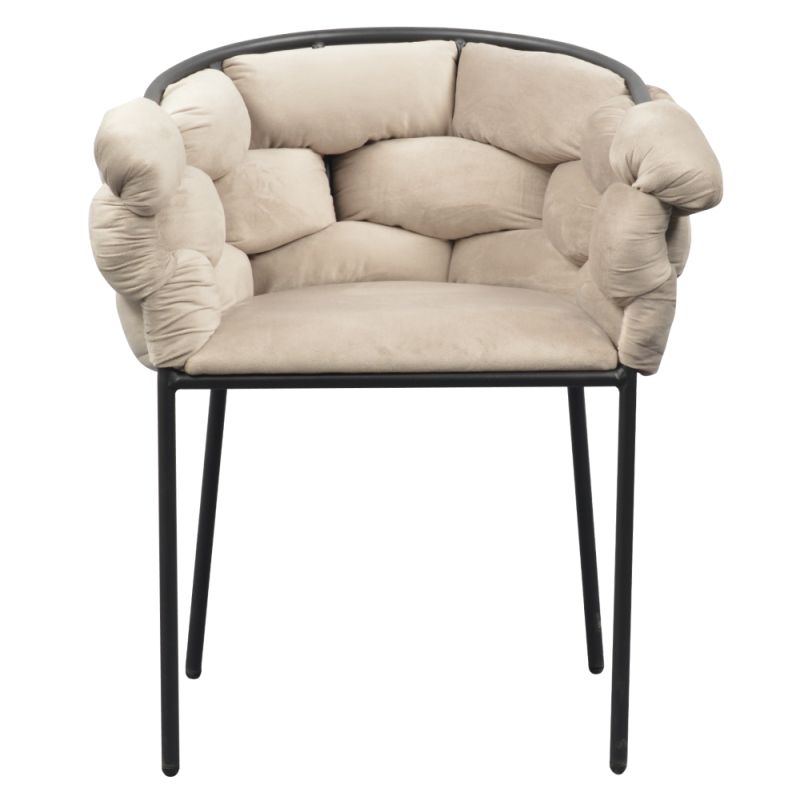 Jedálenské kreslo, sivohnedá Taupe Velvet látka, nohy kov čierny, DOROTA