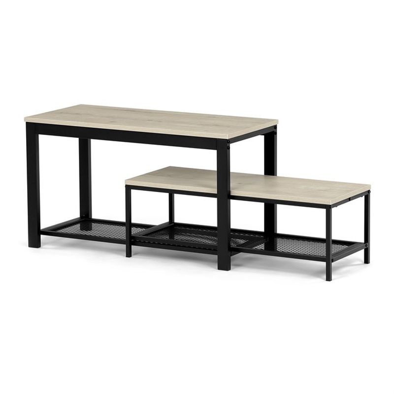 Botník, 81cm, kov, MDF, dub sonoma, ABO-W2124 SON