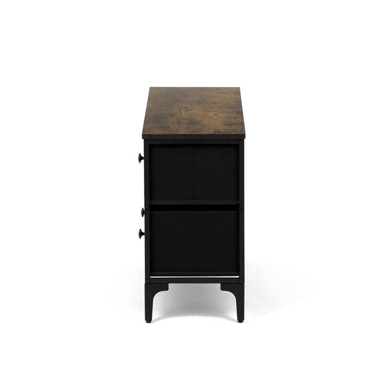 Komoda, 103cm, 5-zásuvková, čierna, AUK-W2103 BK