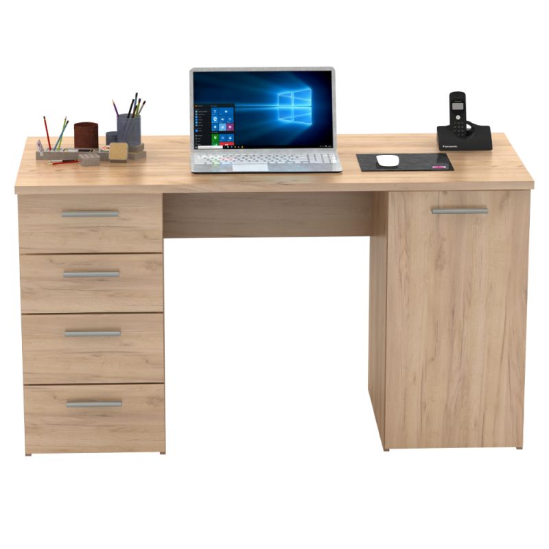 Písací stôl, 137x60cm, dub artisan, EUSTACH