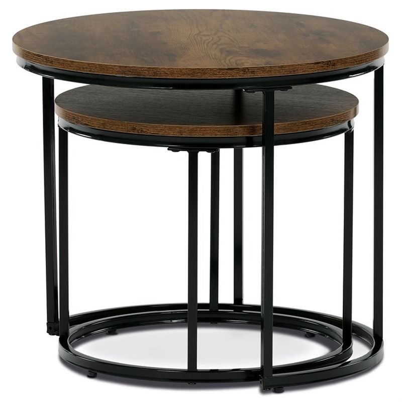 Set 2 ks stolíkov, 53x53cm, MDF, staré drevo, CT-G1145 OLW