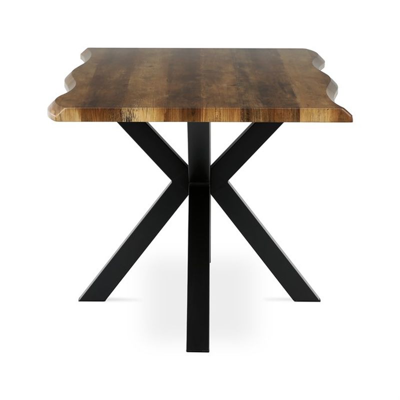 Jedálenský stôl 180x90cm, MDF, kov, staré drevo, HT-F4618 OLW