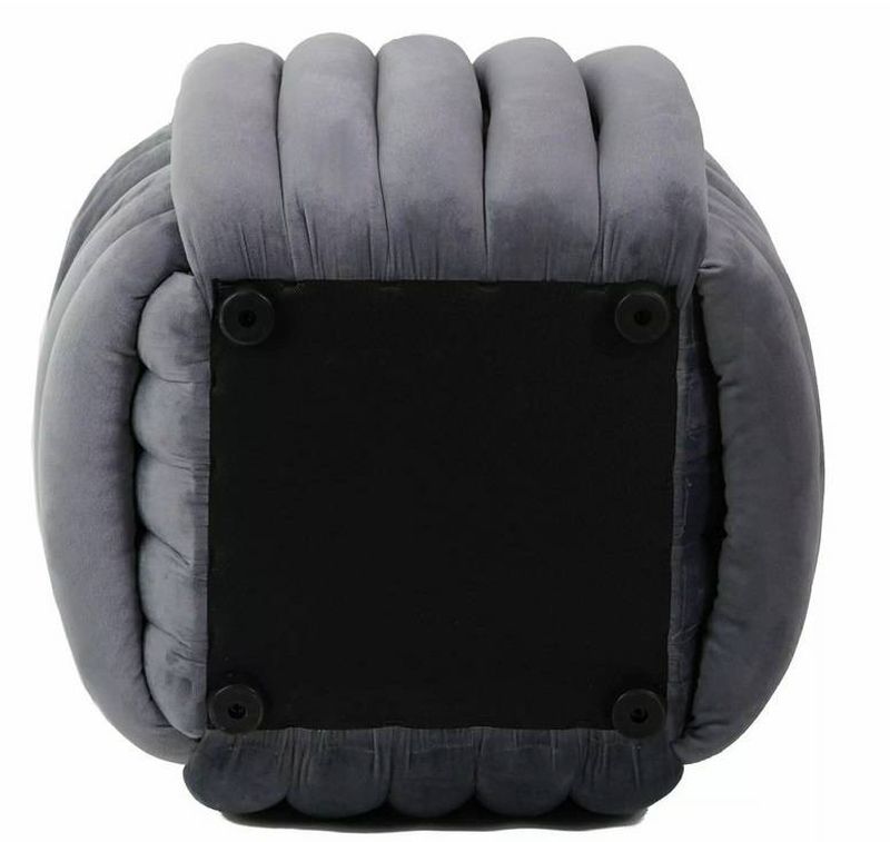 Taburetka, 45cm, sivá látka, BRUNI VELVET
