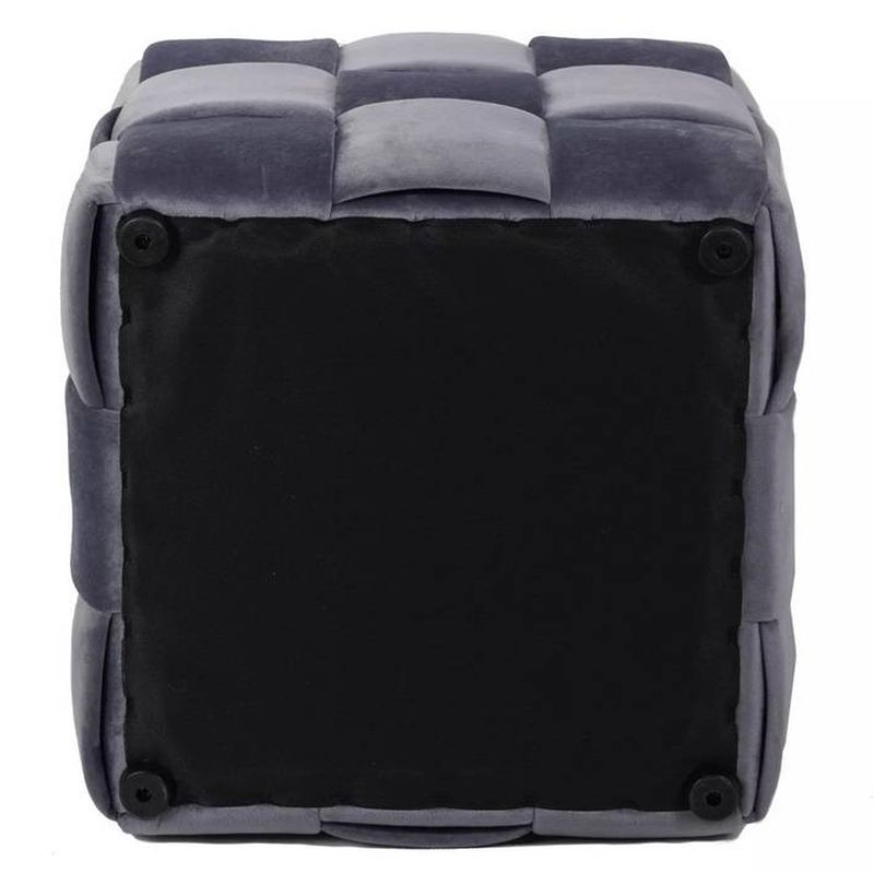 Taburetka, 42cm, sivá látka, CASEL VELVET