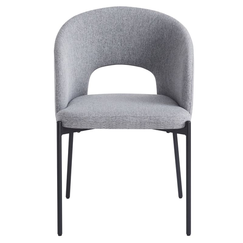 Jedálenská stolička, sivá látka, nohy kov čierny, LONKA