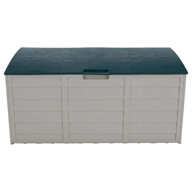 Záhradný, úložný box, plast sivý, zelený, KORTEZ