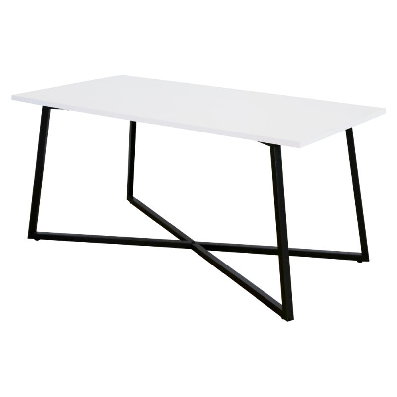 Konferenčný stolík, 100x50cm, biely, čierny, BERTEL
