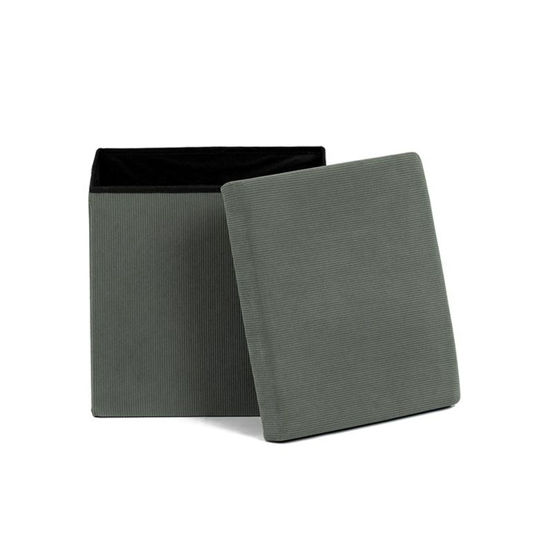 Taburet, 38cm, úložný priestor, zelená látka, TAB-471 GRN6