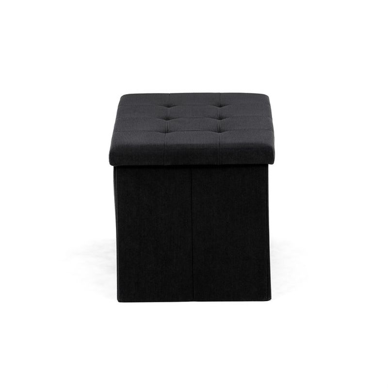 Taburet, 77cm, úložný priestor, látka čierna, TAB-472 BK6