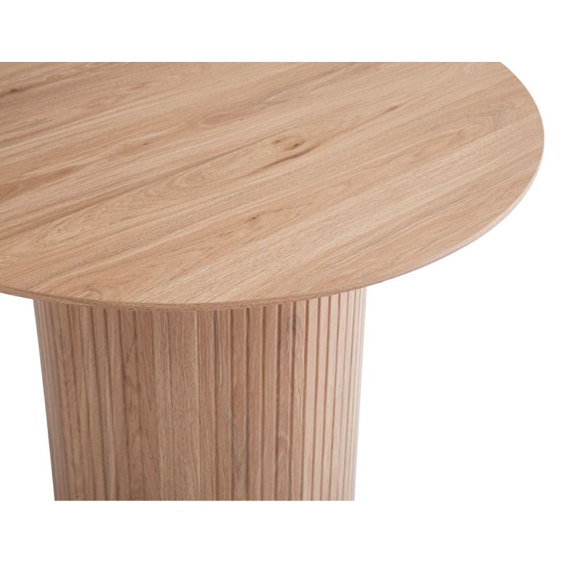 Jedálenský stôl, okrúhly 100cm, MDF, dub, PAOLO