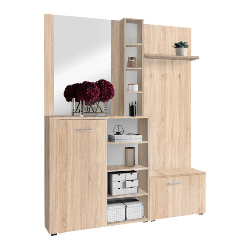 Predsieňová zostava, 150cm, dub sonoma, FANDU
