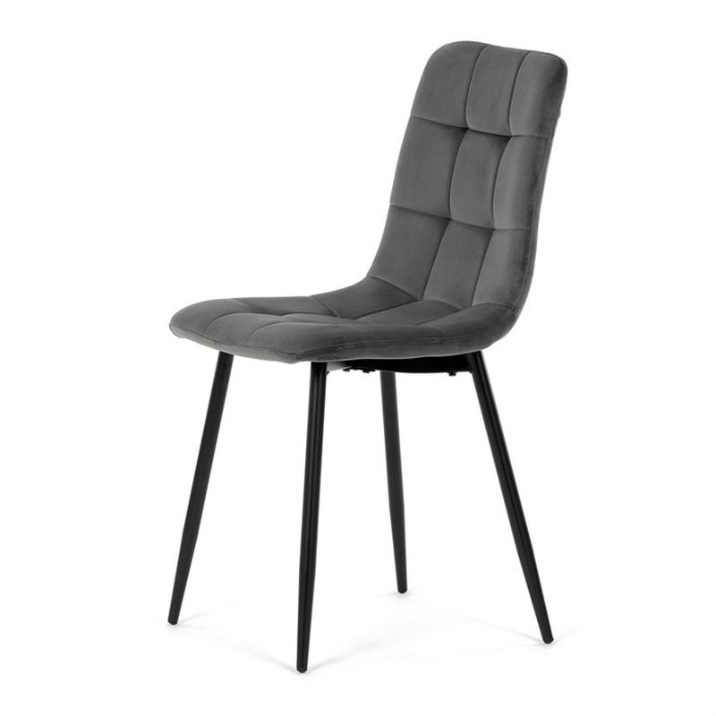 Jedálenská stolička, sivá, zamatová, látka, CT-281 GREY4