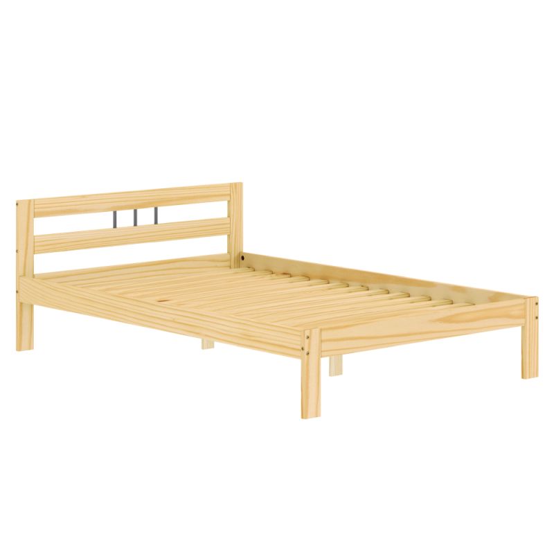 Posteľ, 140x200, s roštom, masív, prírodná, JONA