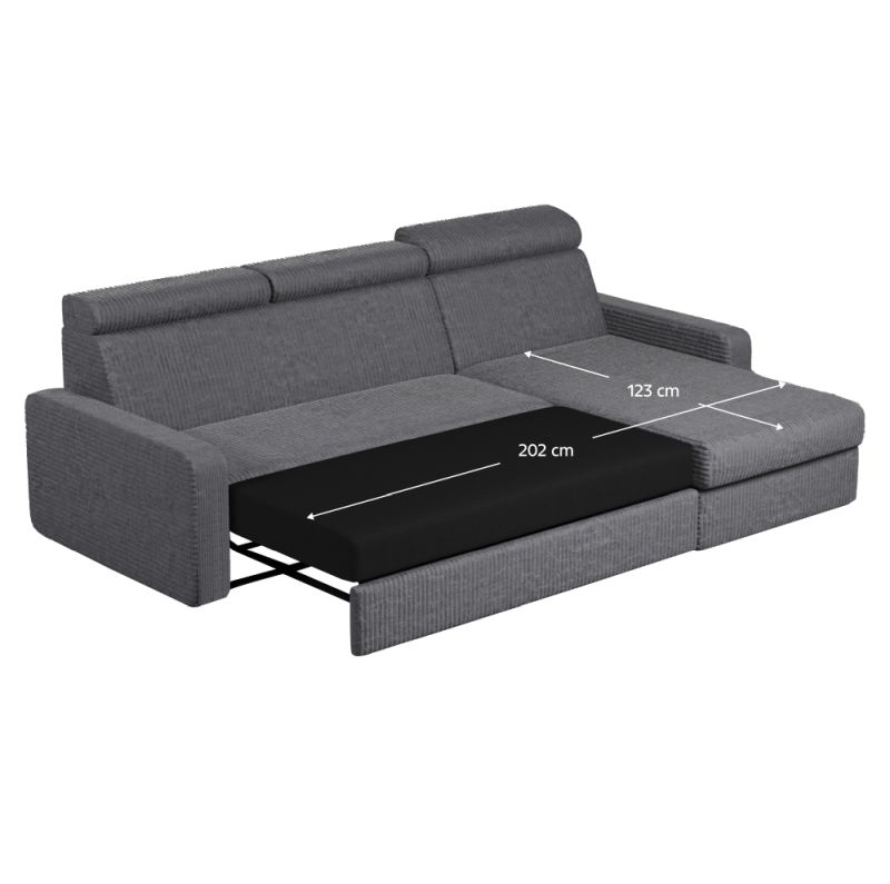 Rohová sedacia súprava, sivá látka, pravá, MORA ROH