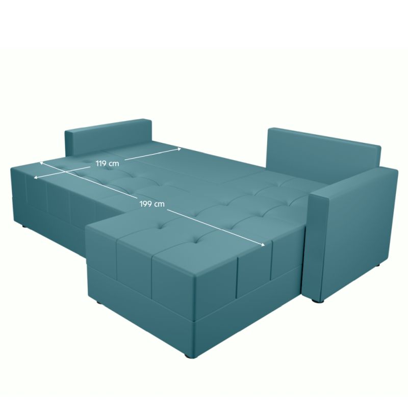 Univerzálna sedacia súprava, látka petrolejová, DUAN ROH