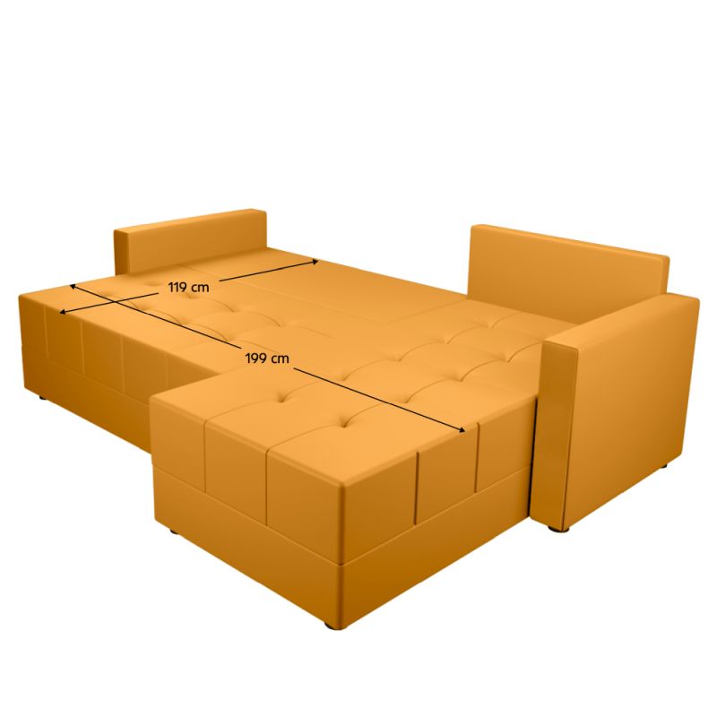 Univerzálna sedacia súprava, horčicová látka, DUAN ROH