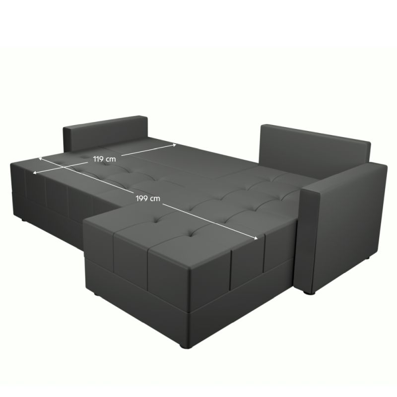 Univerzálna sedacia súprava, sivá látka, DUAN ROH