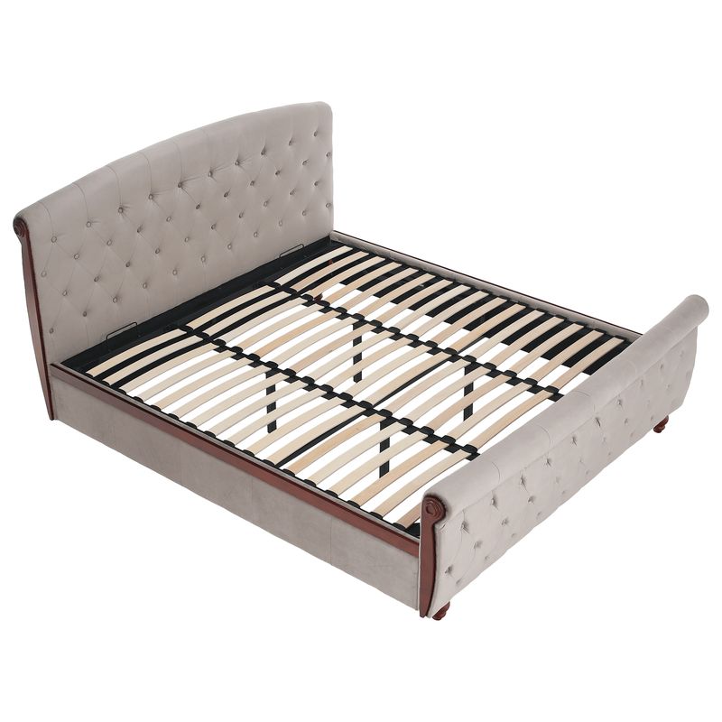 Manželská posteľ, 180x200, s roštom, sivohnedá Taupe, BARETO