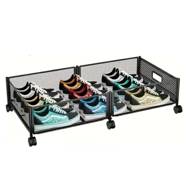 Organizér pod posteľ, 60cm, s kolieskami, čierny, TOMKO TYP 1