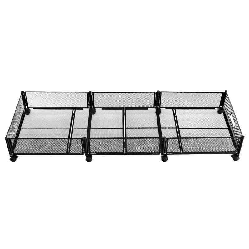 Organizér pod posteľ, 120cm, s kolieskami, čierny, TOMKO TYP 2