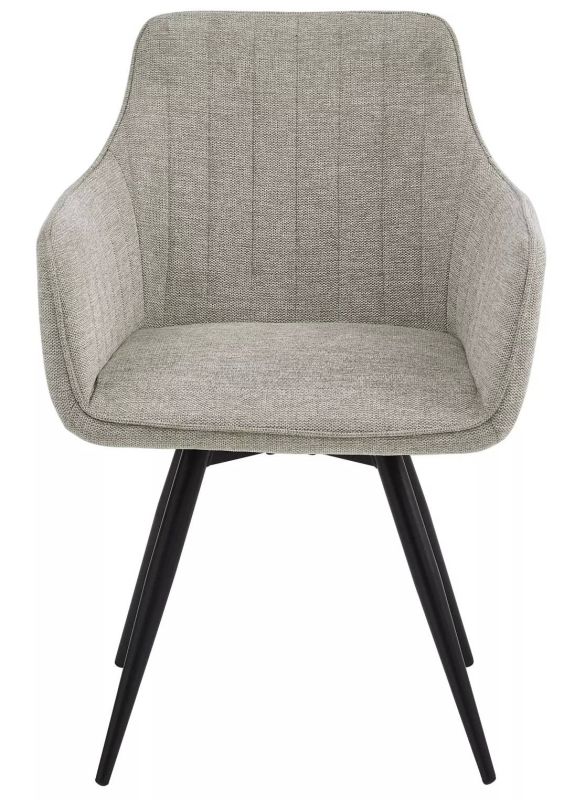 Jedálenská stolička, sivá látka, nohy kov čierny, BALLO BREGO