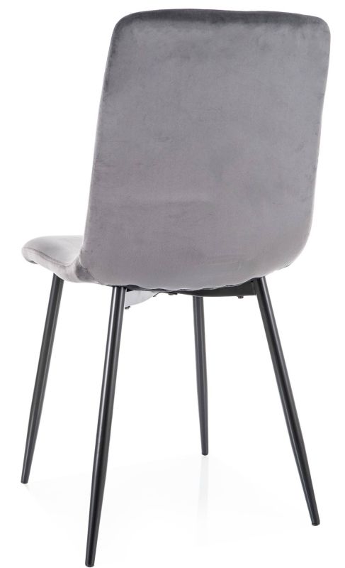 Jedálenská stolička, sivá látka, nohy kov čierny, DAREN VELVET