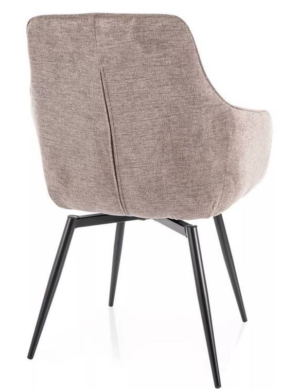 Jedálenská stolička, béžová látka, nohy kov čierny, MARLO BREGO