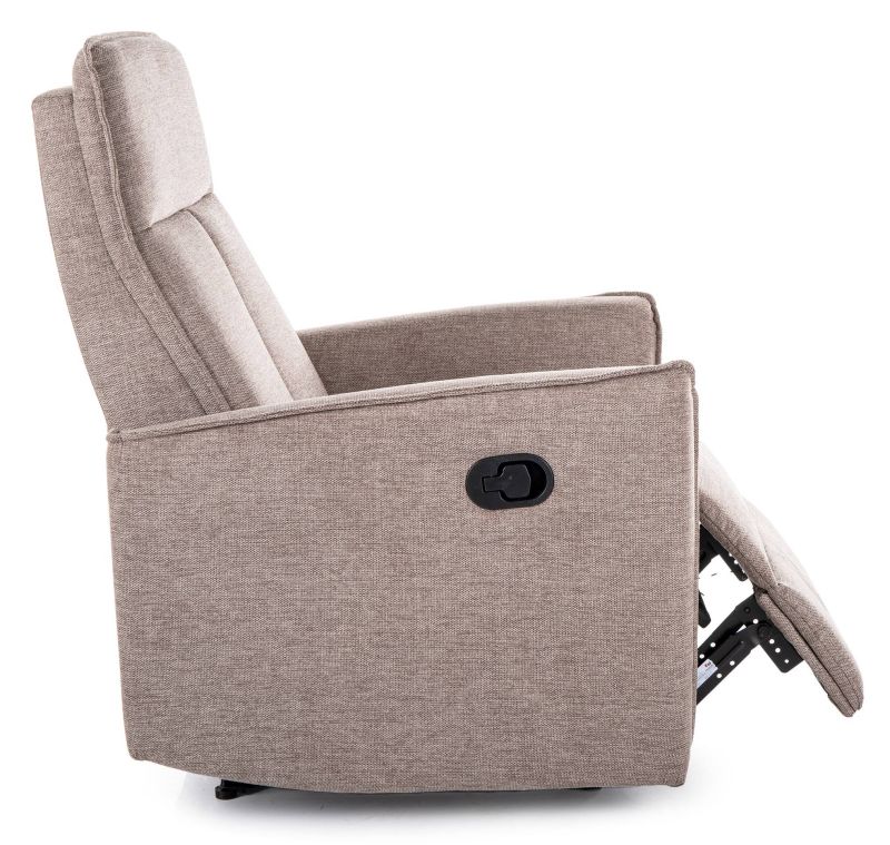 Relaxačné a polohovacie kreslo, béžová látka, Signal, NIKOS BREGO