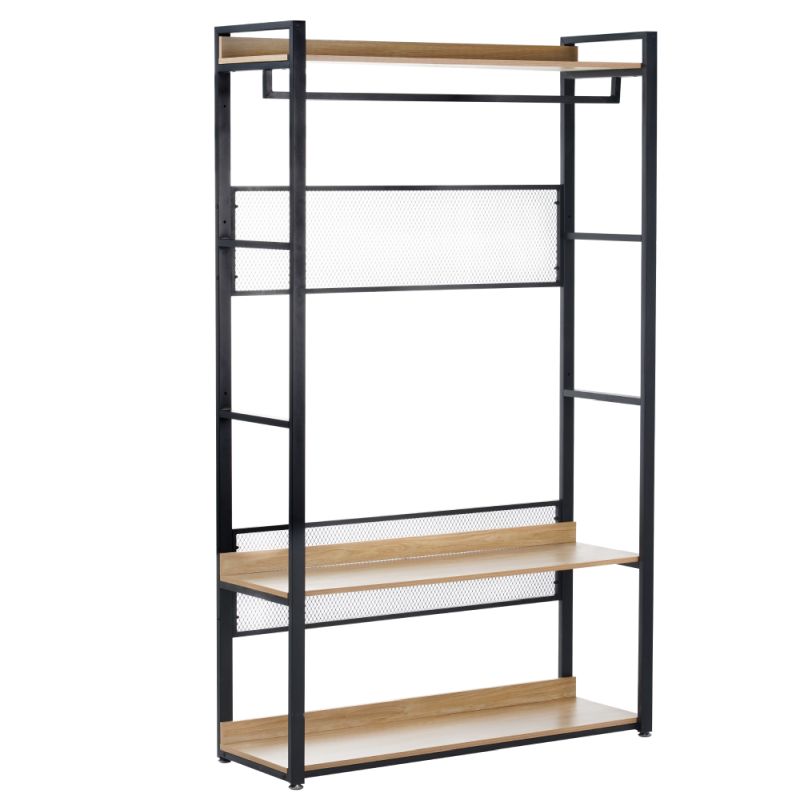 Regál, 120cm, s policami, dub, čierny, KILOS NEW TYP 2