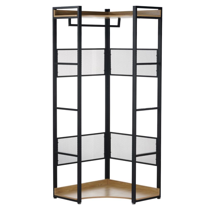 Regál, 80cm, rohový, dub, čierny, KILOS NEW TYP 4