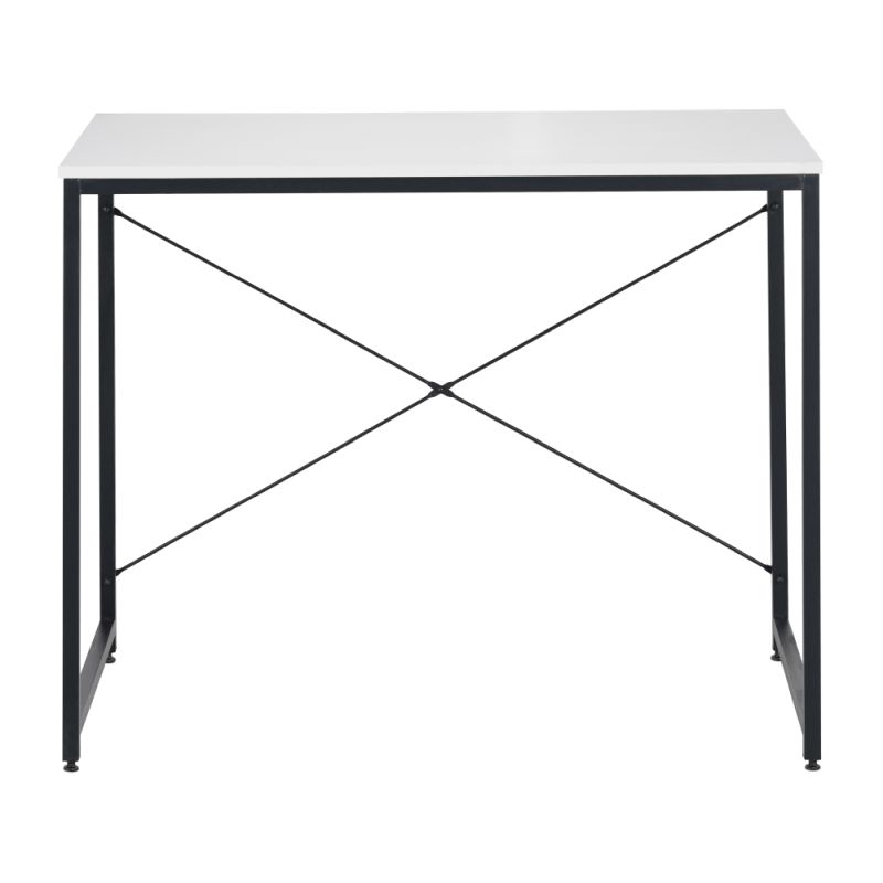 Písací stôl, 90x60cm, biely, čierny, MELLORA