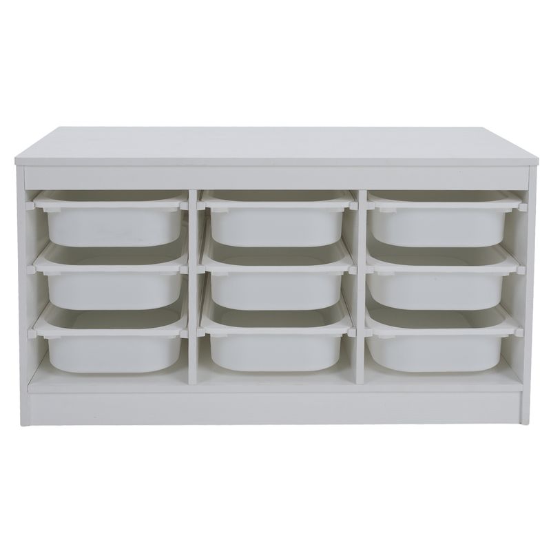 Organizér, s úložnými boxami, 99cm, biely, TRIMAL